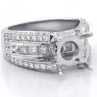 Bridge princess cut diamond engagment ring setting 2.00 carats set in platinum